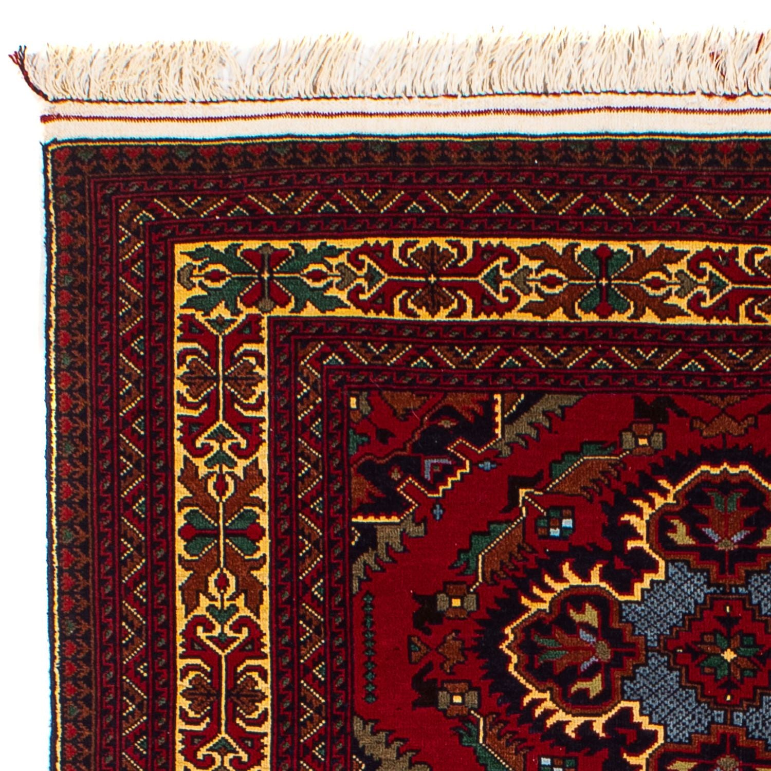 Afghansk tæppe - 145 x 93 cm - mørkerød