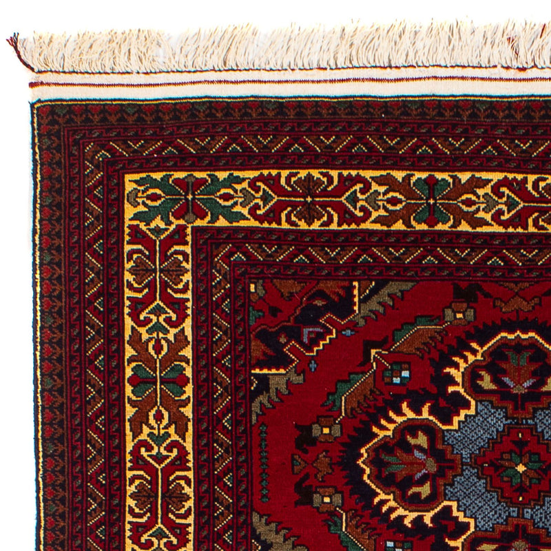 Afghansk tæppe - 145 x 93 cm - mørkerød