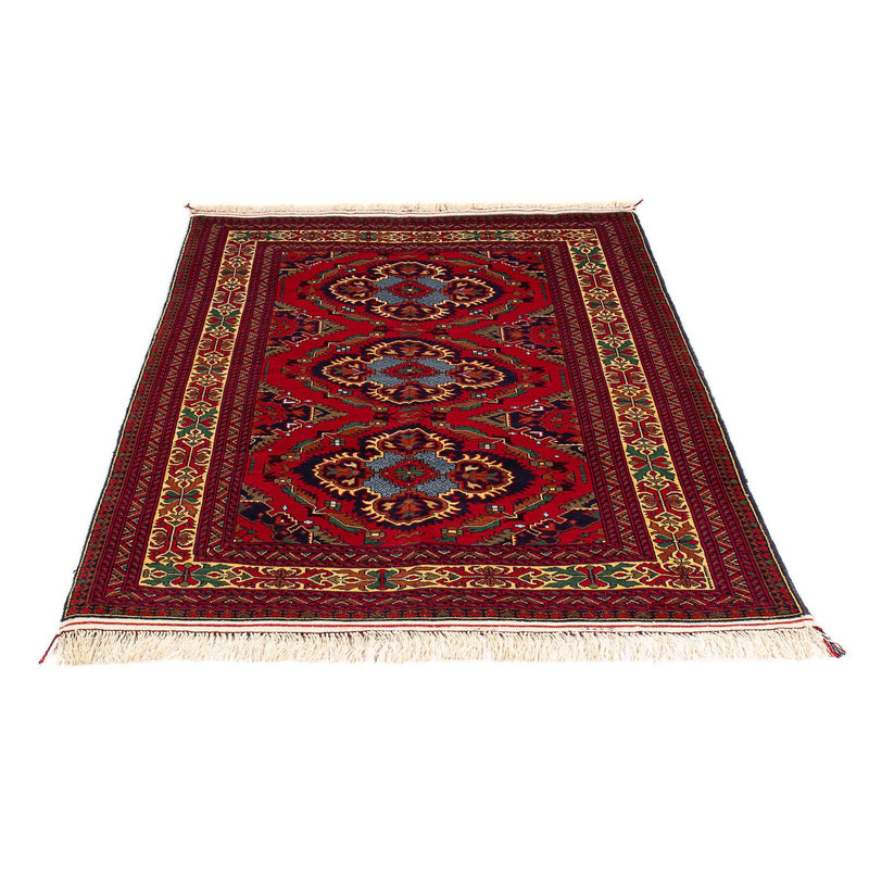Afghansk tæppe - 145 x 93 cm - mørkerød