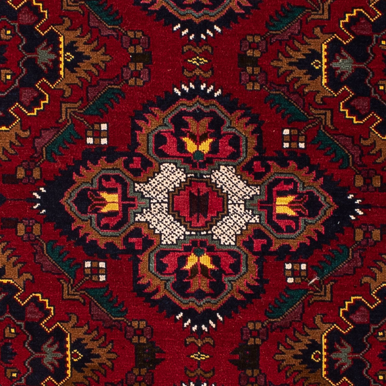 Afghansk tæppe - 145 x 93 cm - mørkerød
