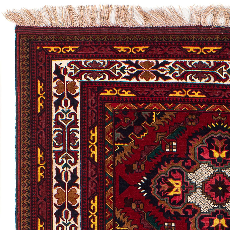 Afghansk tæppe - 145 x 93 cm - mørkerød