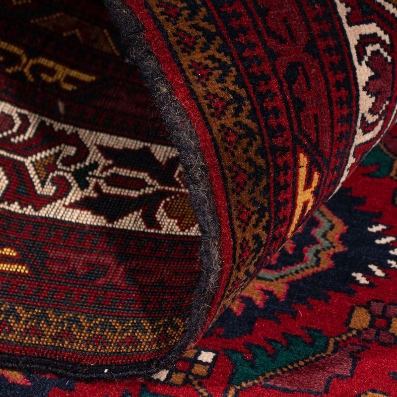 Afghansk tæppe - 145 x 93 cm - mørkerød
