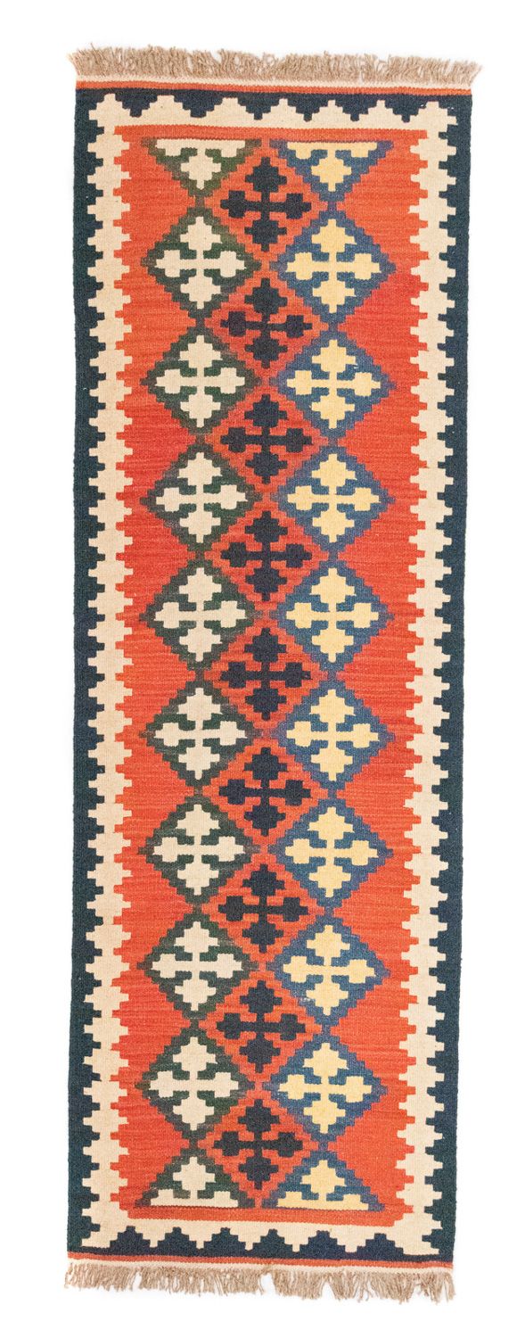 Løber Kelim-tæppe - orientalsk - 195 x 63 cm - orange