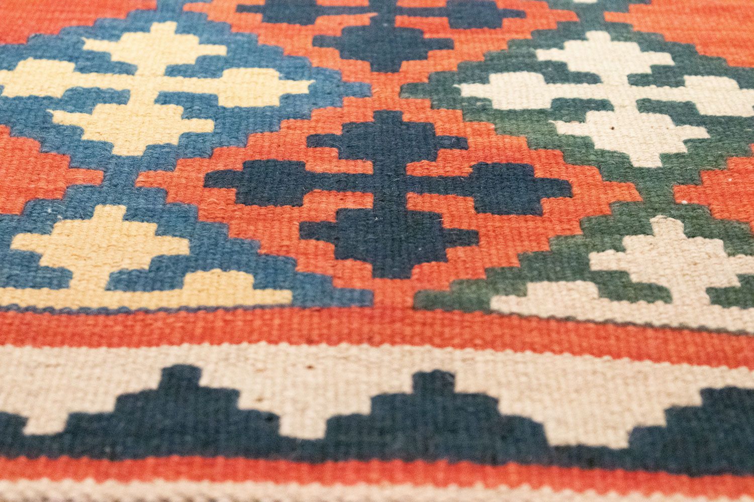 Løber Kelim-tæppe - orientalsk - 195 x 63 cm - orange