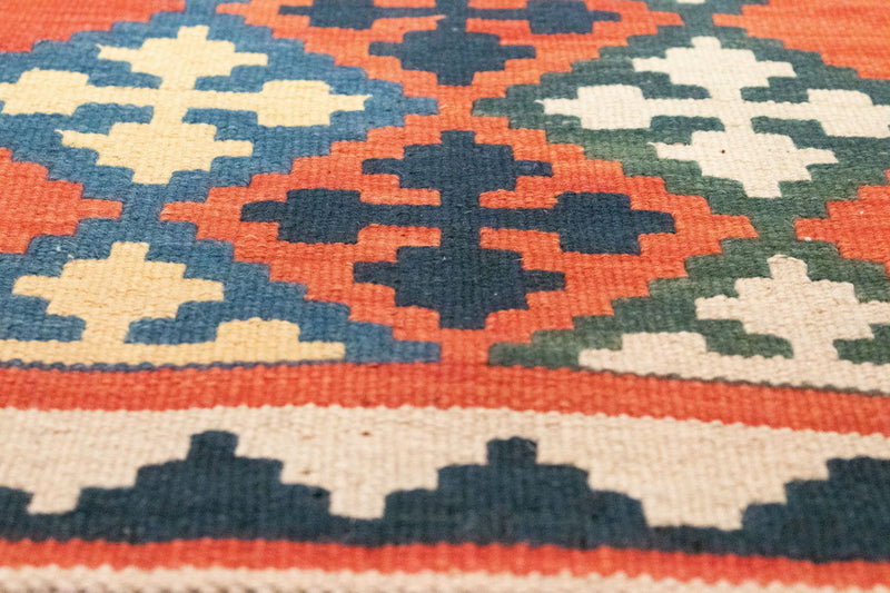 Løber Kelim-tæppe - orientalsk - 195 x 63 cm - orange