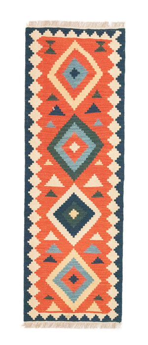 Løber Kelim-tæppe - orientalsk - 203 x 68 cm - orange