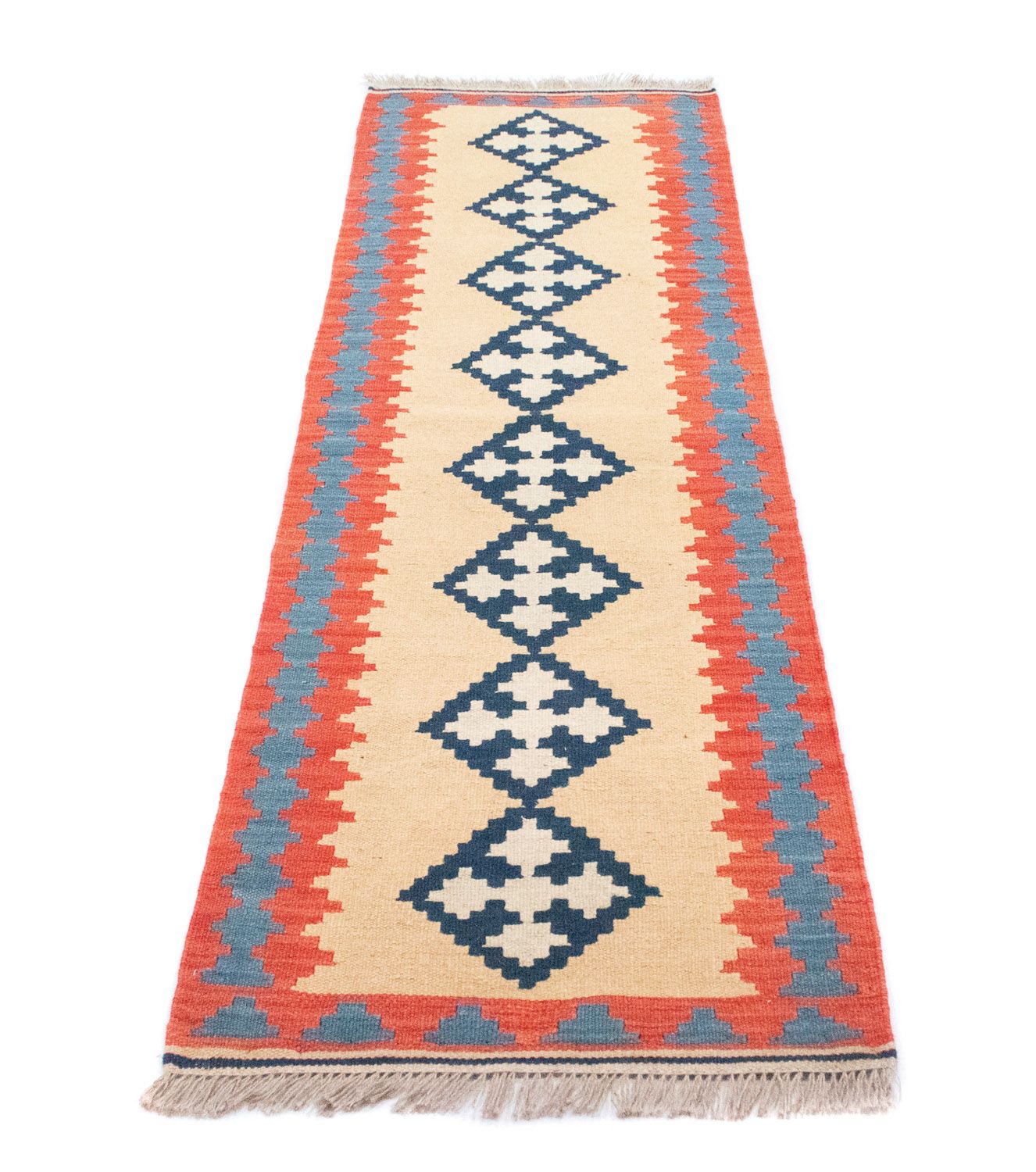 Løber Kelim-tæppe - orientalsk - 205 x 60 cm - beige