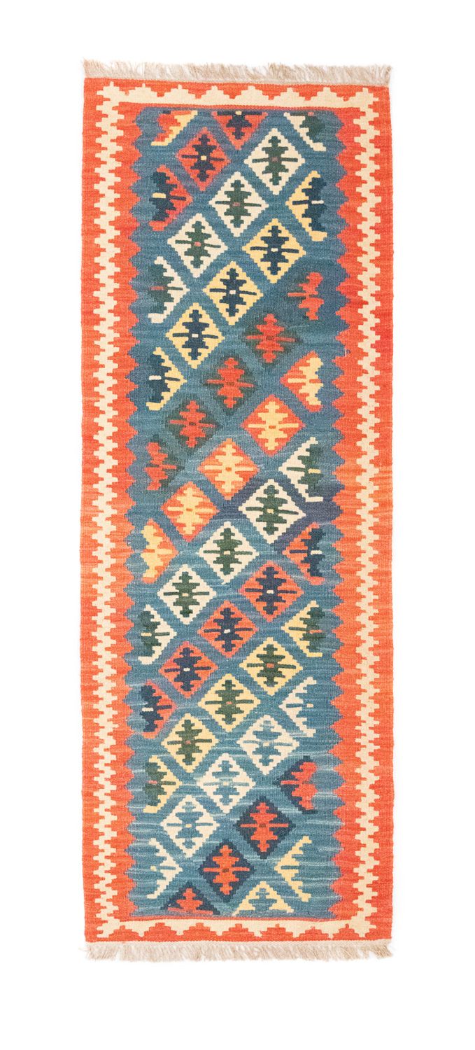 Løber Kelim-tæppe - orientalsk - 198 x 64 cm - blå