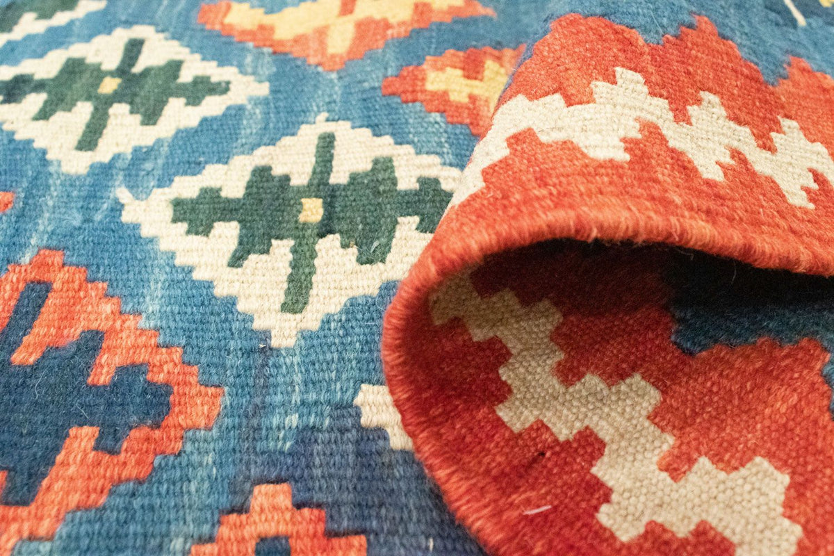 Løber Kelim-tæppe - orientalsk - 198 x 64 cm - blå