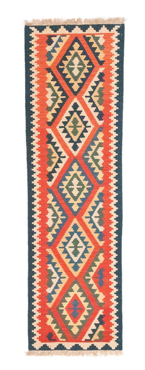 Løber Kelim-tæppe - orientalsk - 204 x 60 cm - orange