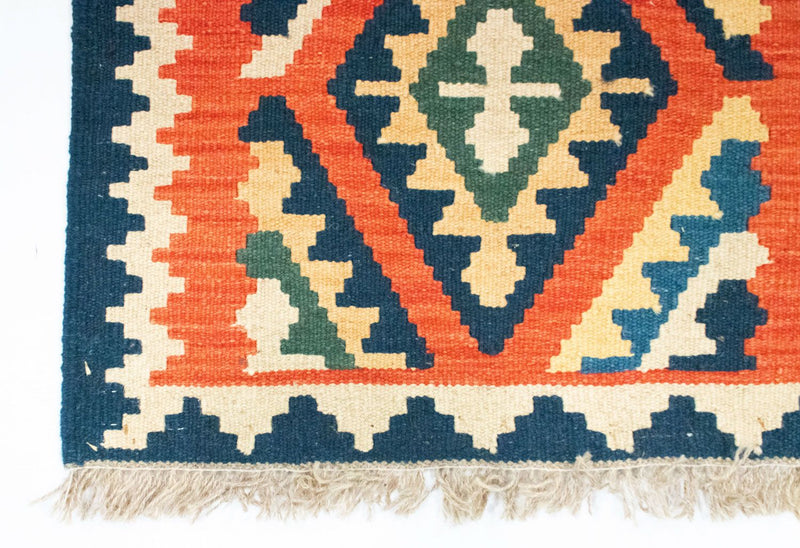 Løber Kelim-tæppe - orientalsk - 204 x 60 cm - orange