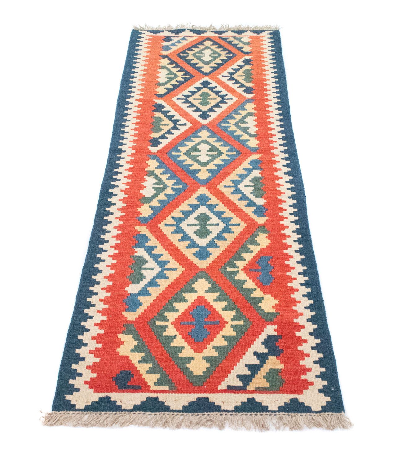 Løber Kelim-tæppe - orientalsk - 204 x 60 cm - orange