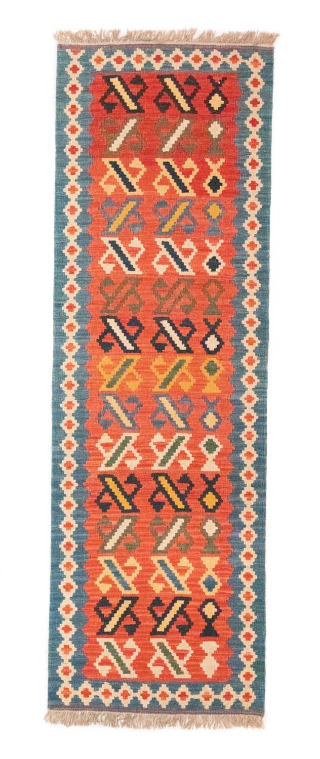 Løber Kelim-tæppe - orientalsk - 203 x 65 cm - orange