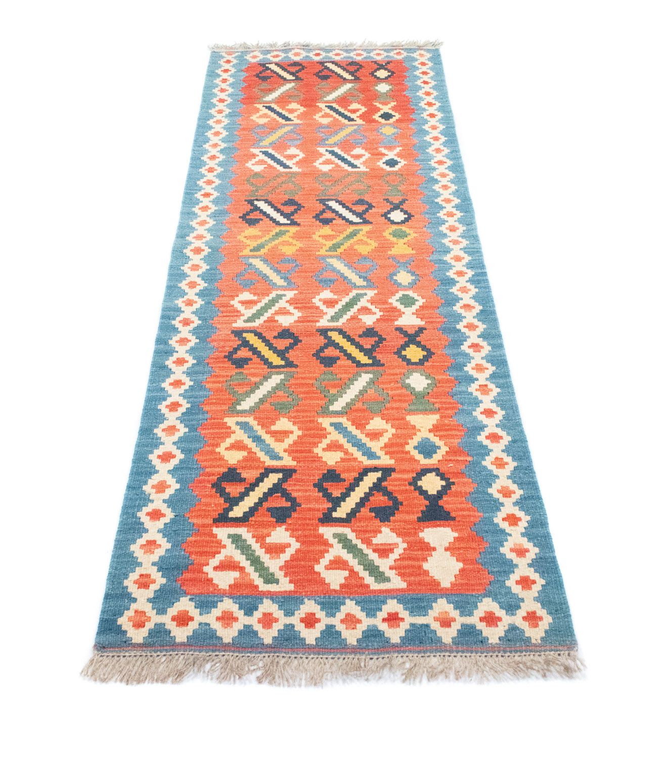 Løber Kelim-tæppe - orientalsk - 203 x 65 cm - orange