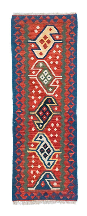 Løber Kelim-tæppe - orientalsk - 194 x 64 cm - orange