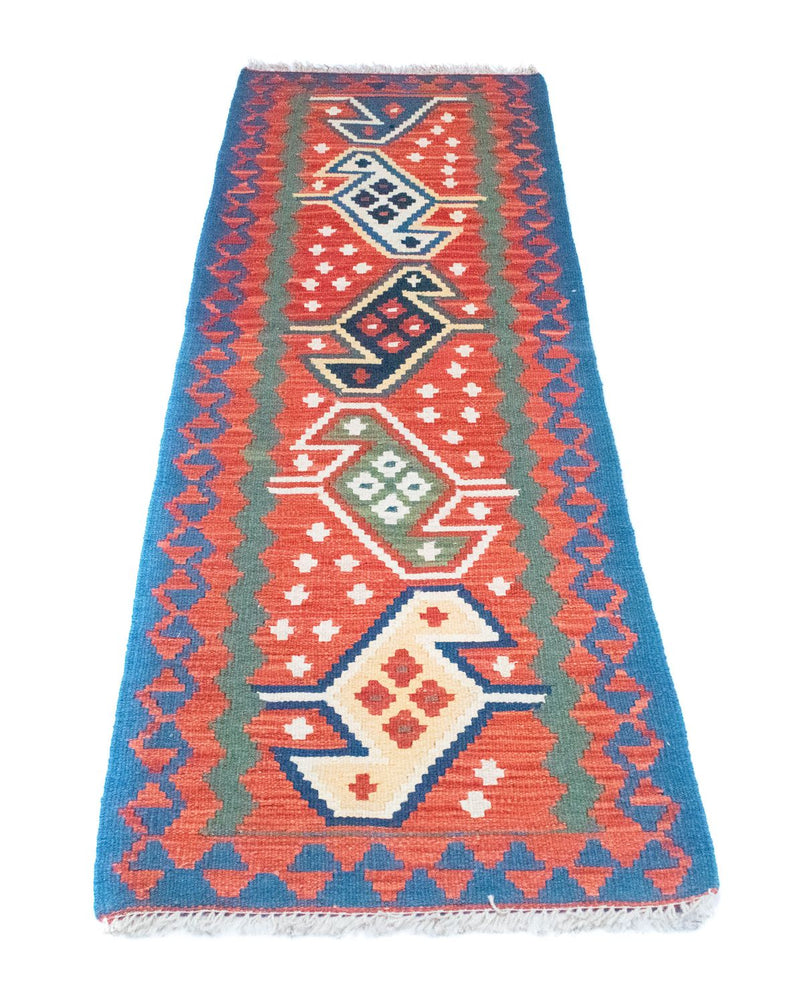 Løber Kelim-tæppe - orientalsk - 194 x 64 cm - orange