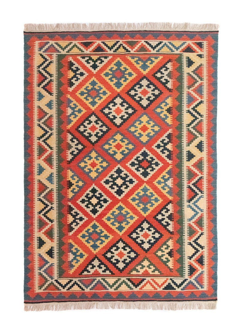 Kelim-tæppe - orientalsk - 212 x 148 cm - orange