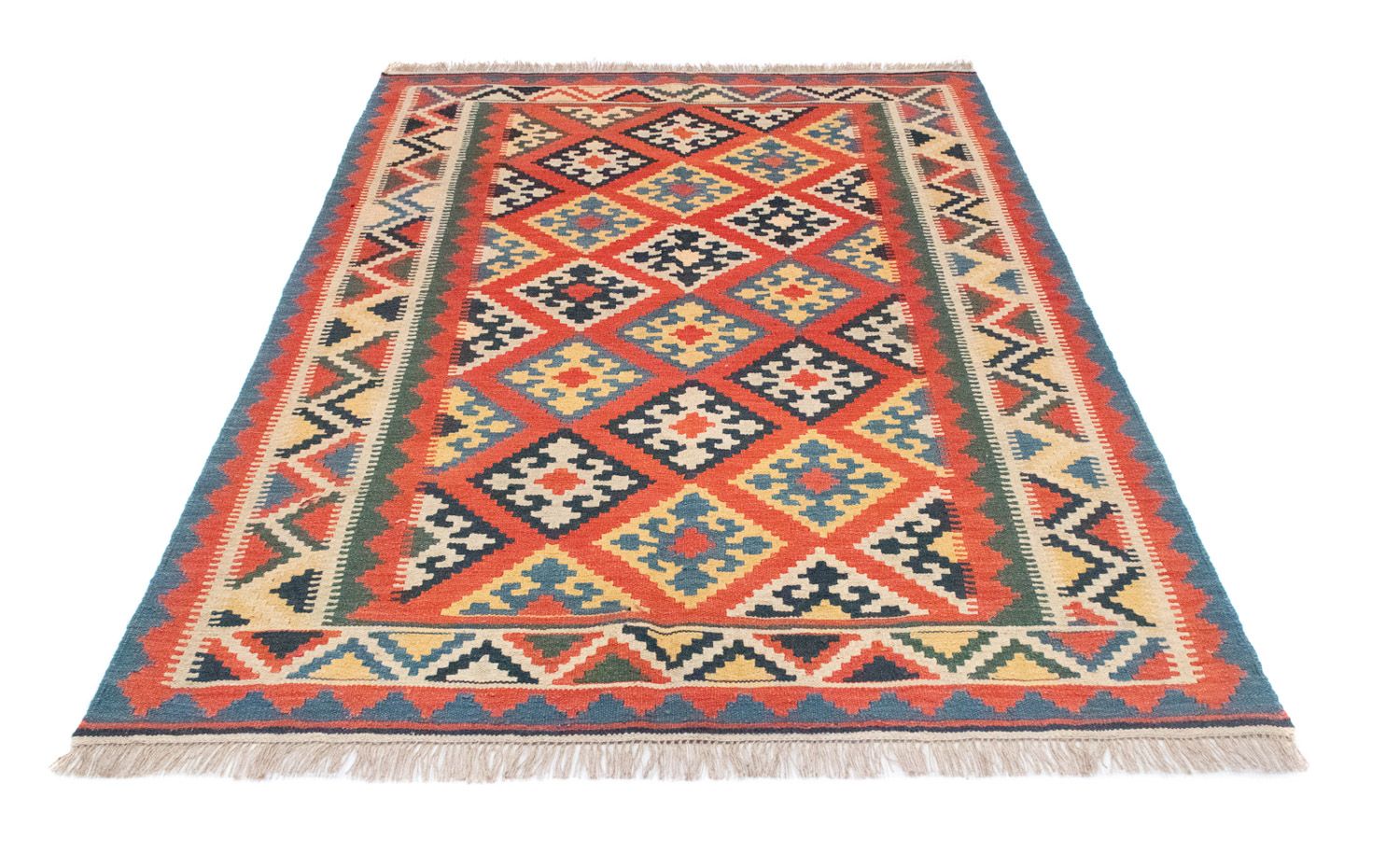 Kelim-tæppe - orientalsk - 212 x 148 cm - orange