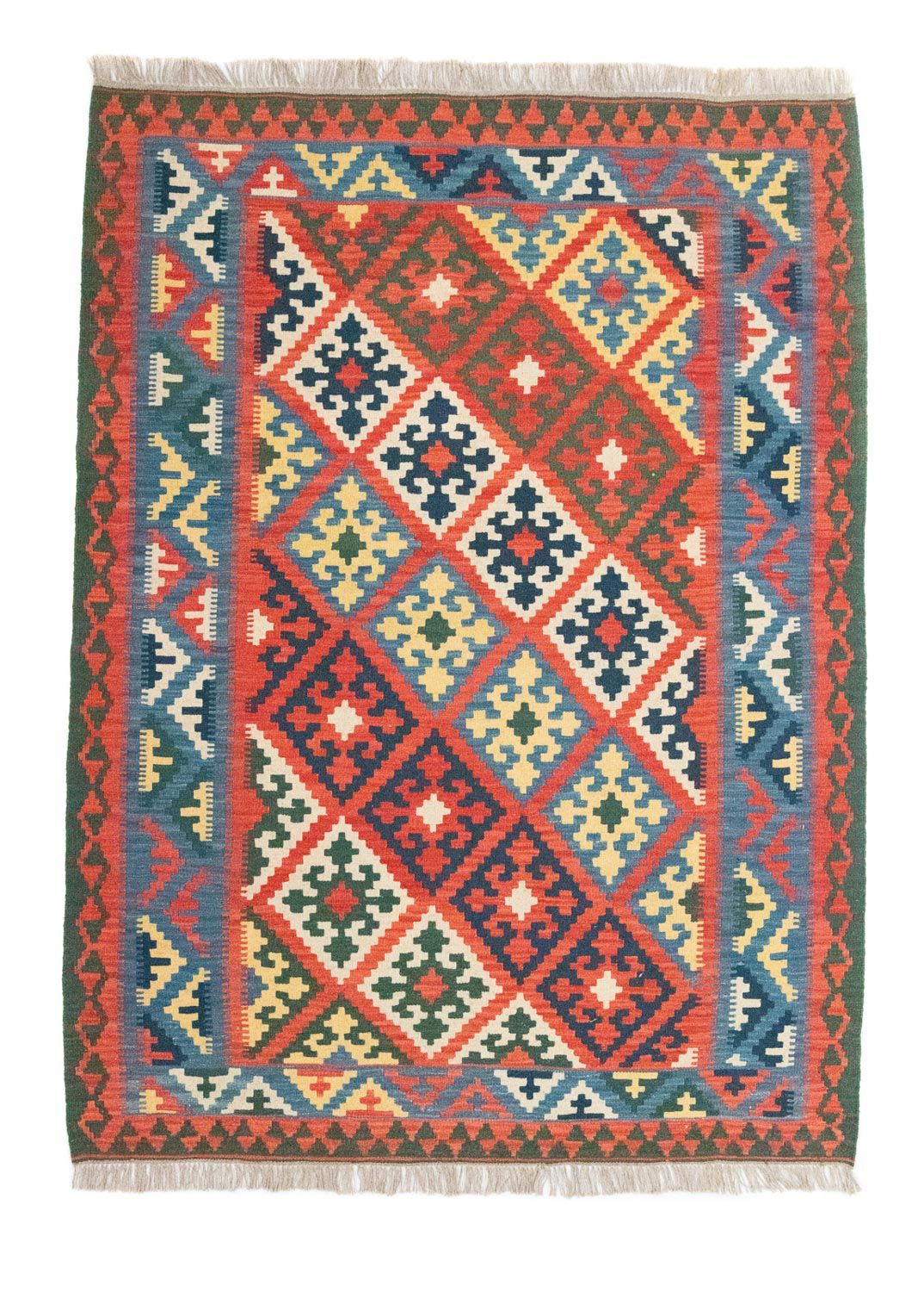 Kelim-tæppe - orientalsk - 205 x 152 cm - orange