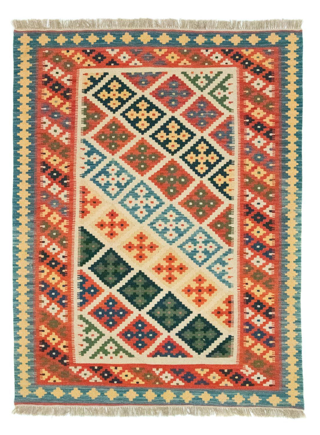 Kelim-tæppe - orientalsk - 202 x 153 cm - orange
