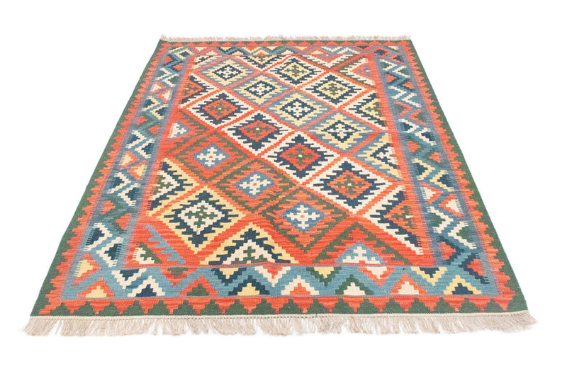 Kelim-tæppe - orientalsk - 196 x 150 cm - orange