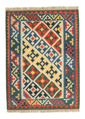 Kelim-tæppe - orientalsk - 200 x 147 cm - blå