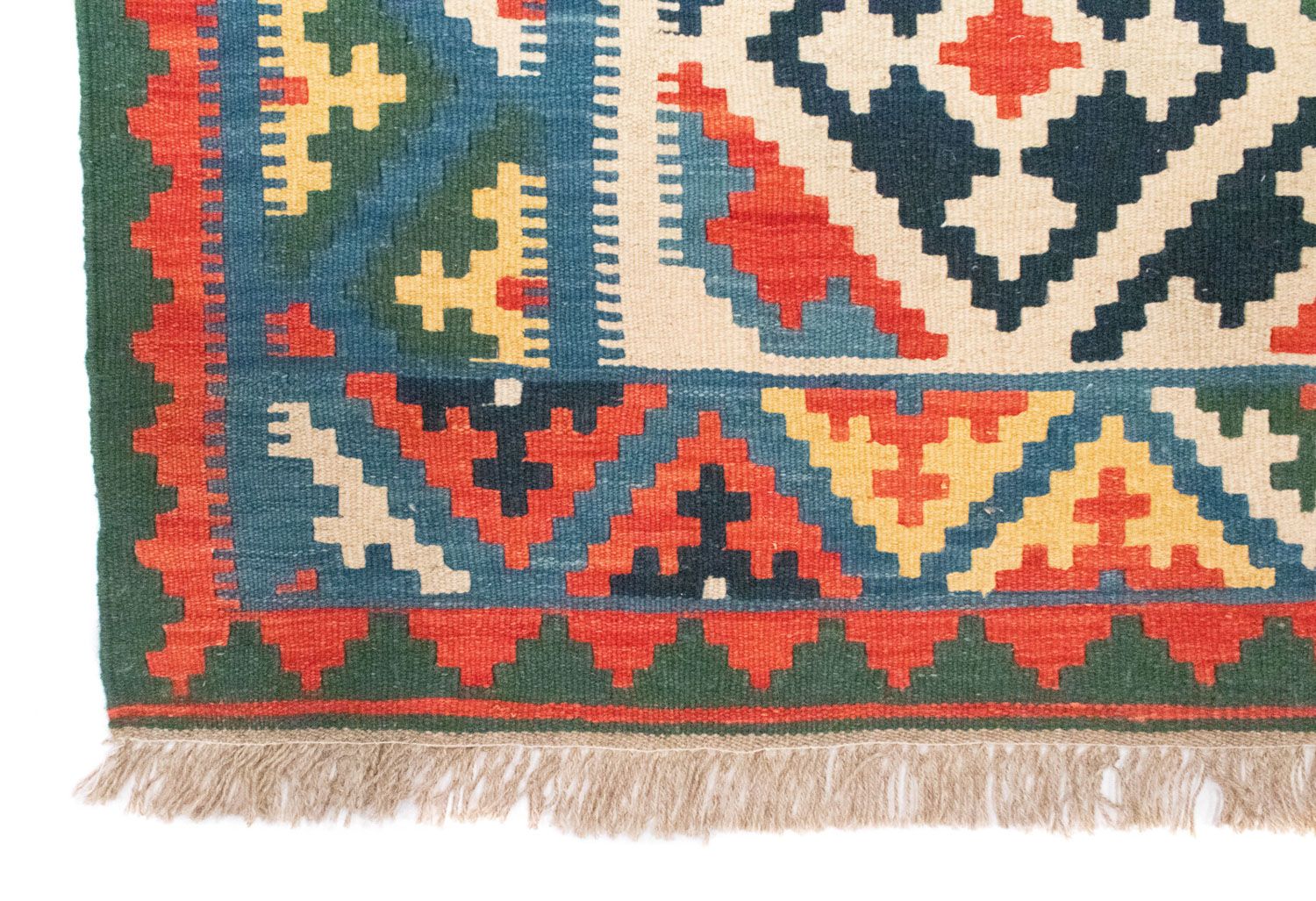 Kelim-tæppe - orientalsk - 200 x 147 cm - blå