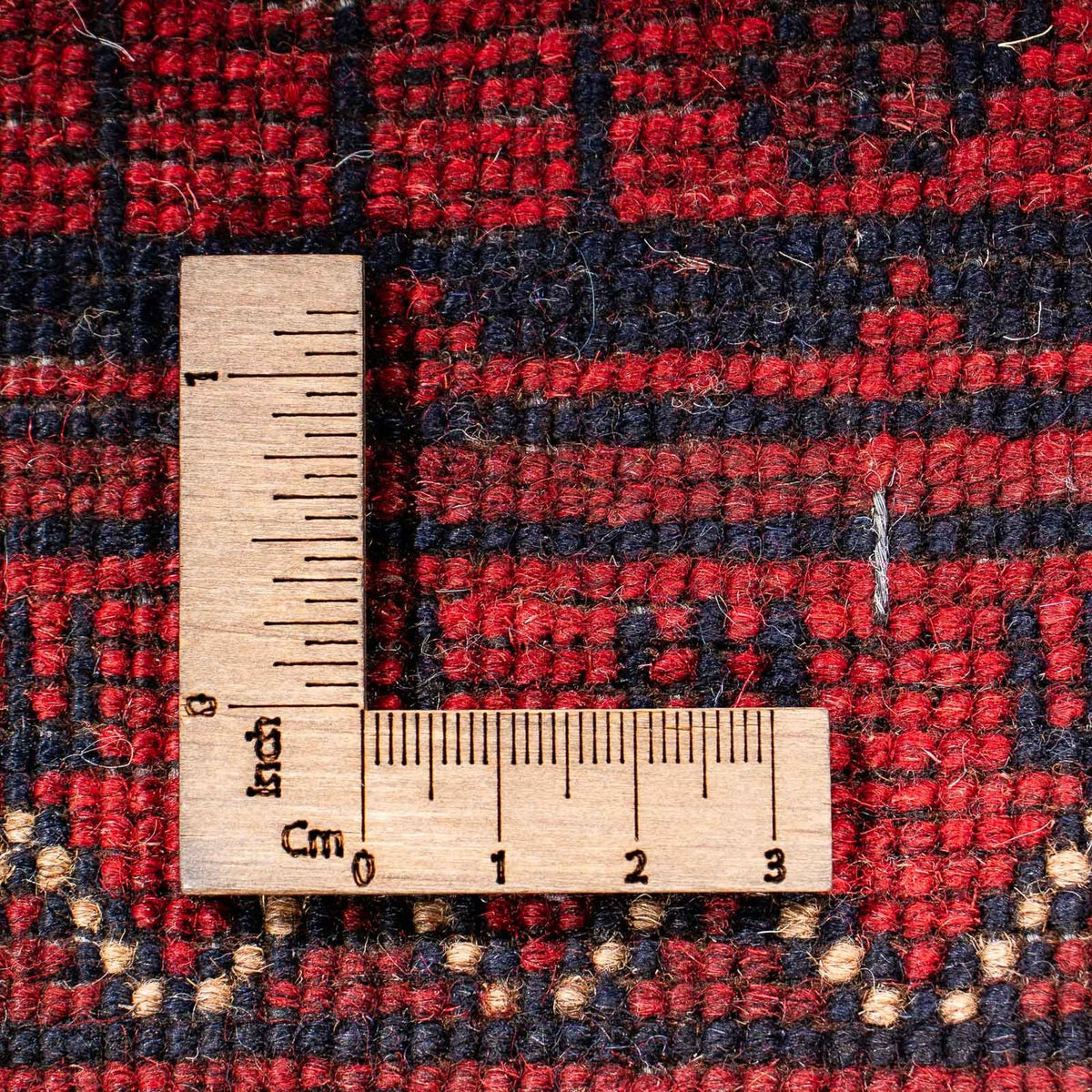 Løber Afghansk tæppe - Kunduz - 298 x 79 cm - mørkerød