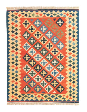 Kelim-tæppe - orientalsk - 200 x 155 cm - orange