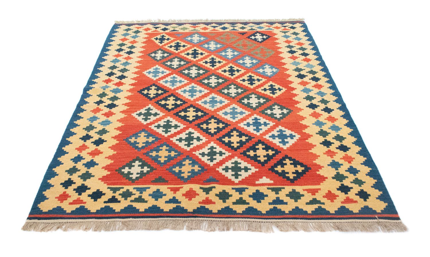 Kelim-tæppe - orientalsk - 200 x 155 cm - orange