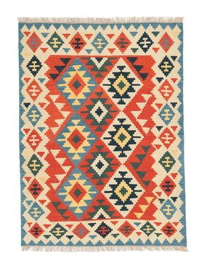 Kelim-tæppe - orientalsk - 203 x 150 cm - orange