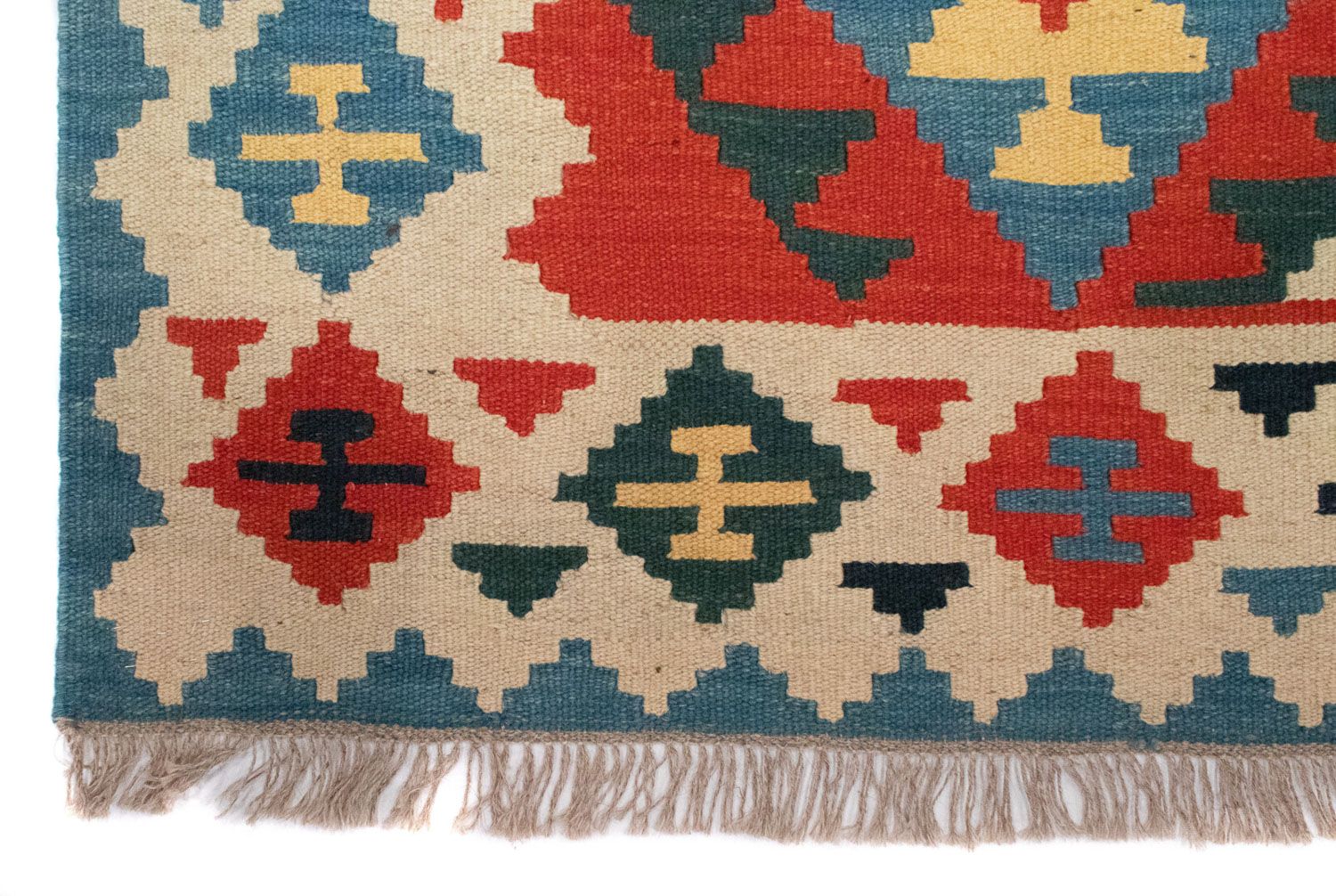 Kelim-tæppe - orientalsk - 203 x 150 cm - orange