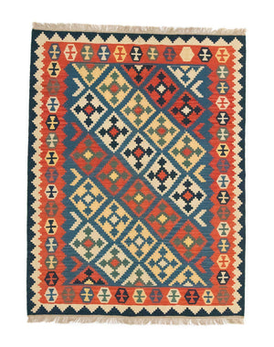 Kelim-tæppe - orientalsk - 200 x 155 cm - blå