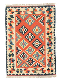 Kelim-tæppe - orientalsk - 203 x 143 cm - orange