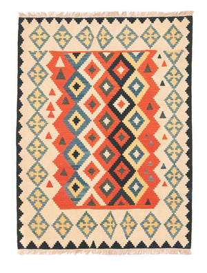 Kelim-tæppe - orientalsk - 205 x 155 cm - orange