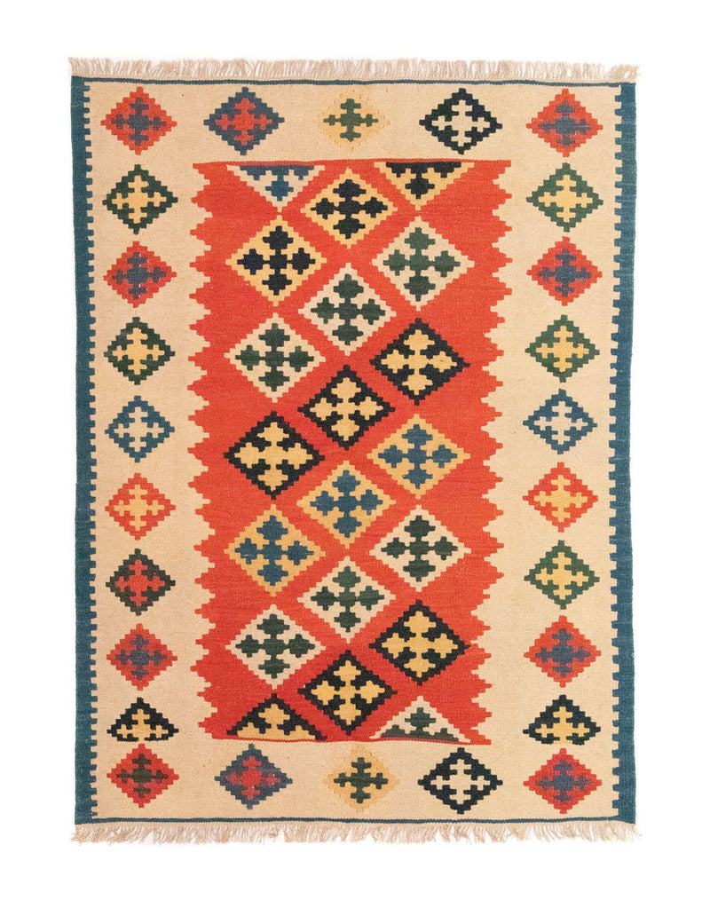 Kelim-tæppe - orientalsk - 200 x 148 cm - orange