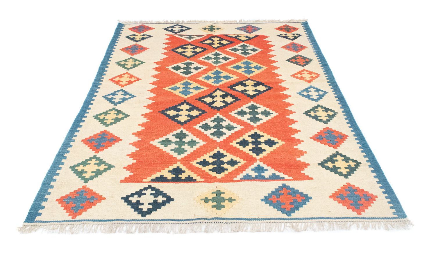 Kelim-tæppe - orientalsk - 200 x 148 cm - orange