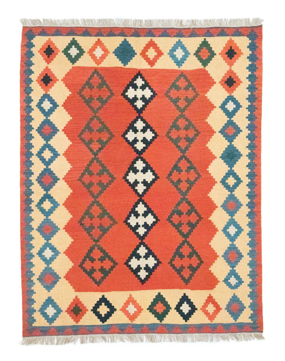 Kelim-tæppe - orientalsk - 200 x 150 cm - orange