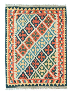 Kelim-tæppe - orientalsk - 205 x 157 cm - orange