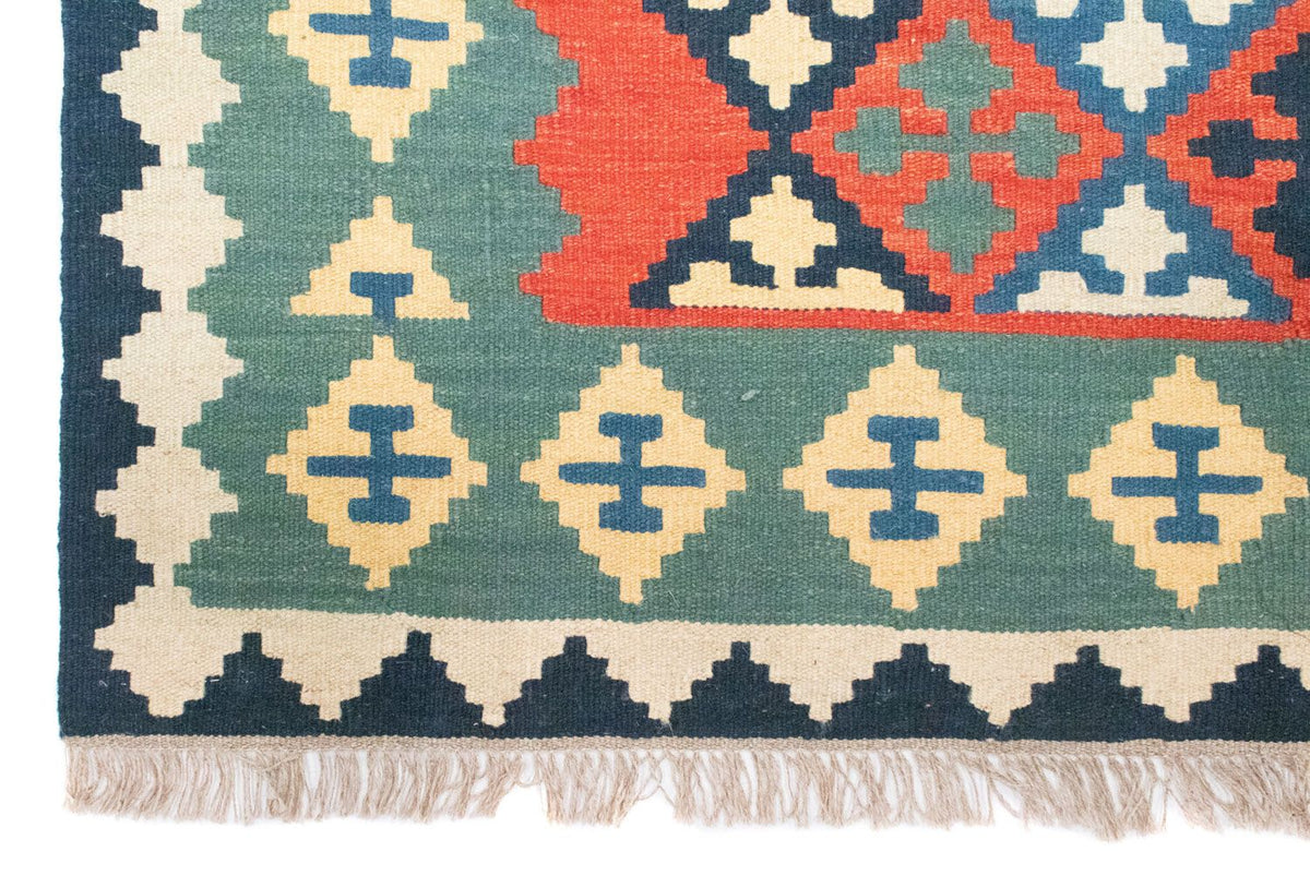 Kelim-tæppe - orientalsk - 202 x 150 cm - orange