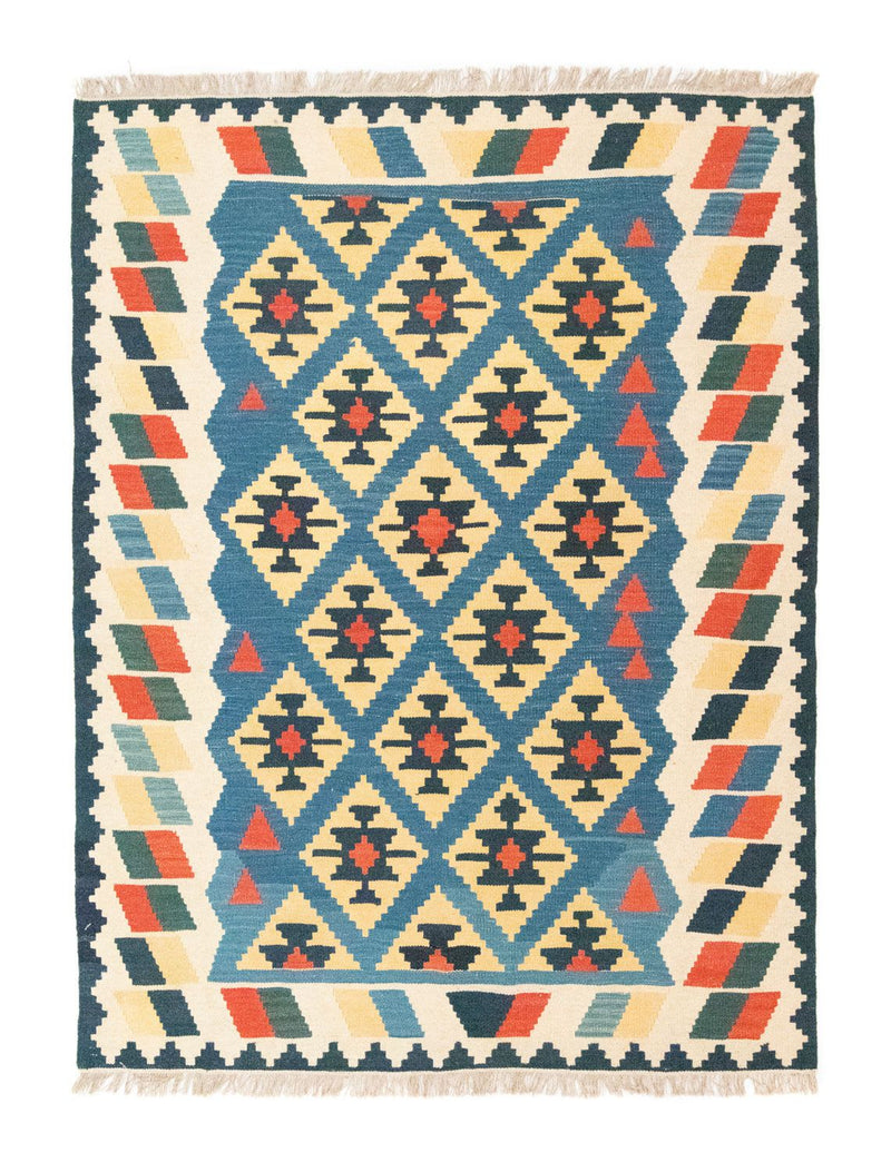 Kelim-tæppe - orientalsk - 205 x 156 cm - blå