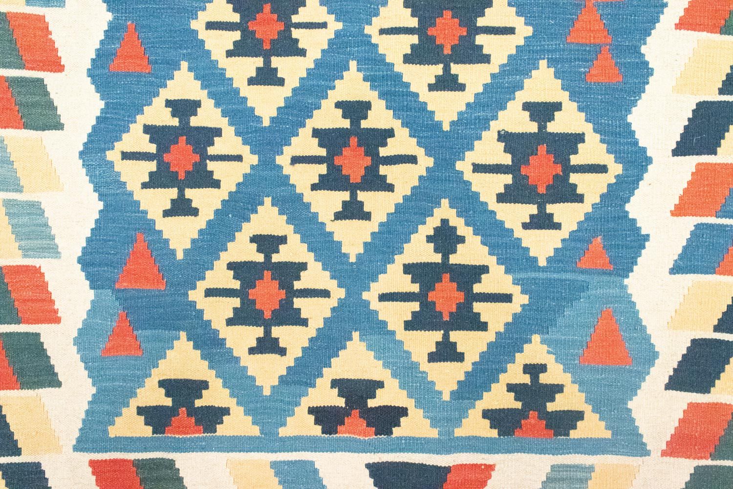 Kelim-tæppe - orientalsk - 205 x 156 cm - blå