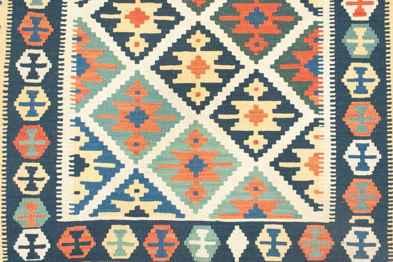Kelim-tæppe - orientalsk - 187 x 126 cm - blå