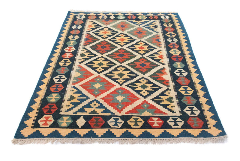 Kelim-tæppe - orientalsk - 187 x 126 cm - blå