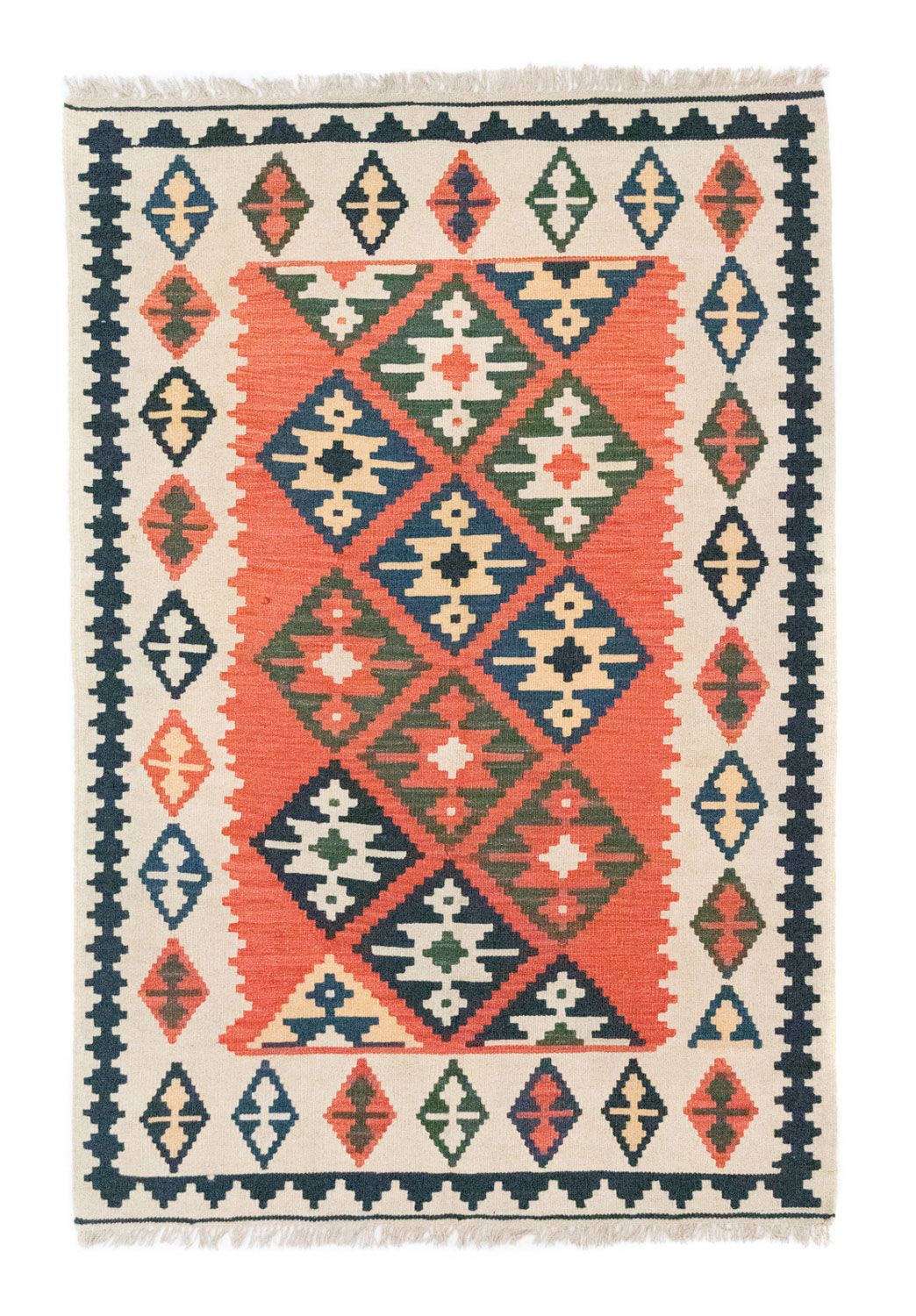 Kelim-tæppe - orientalsk - 185 x 122 cm - orange