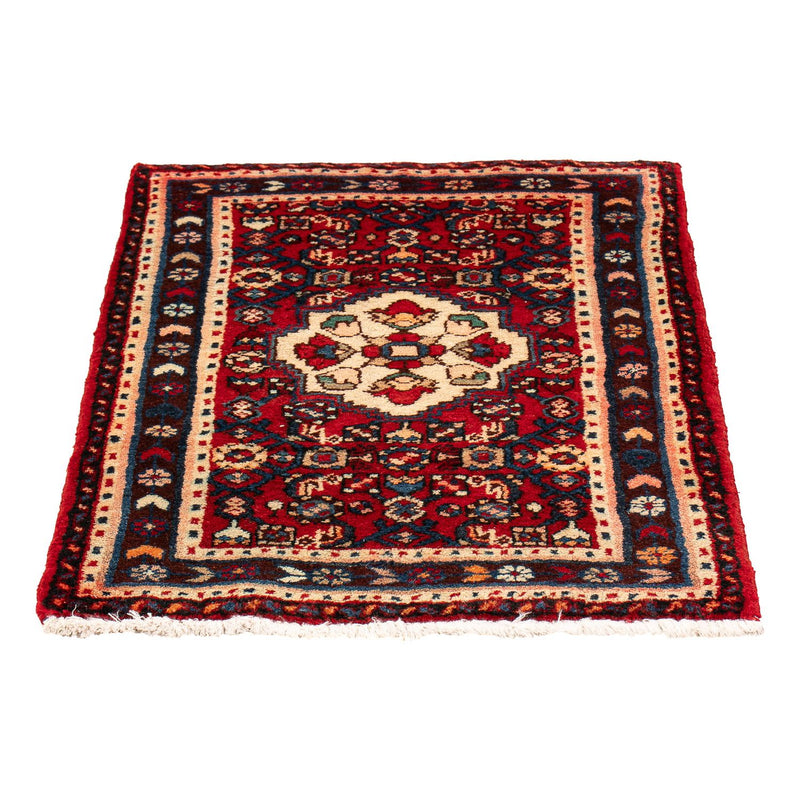 Persisk tæppe - Nomadisk - 81 x 60 cm - mørkerød