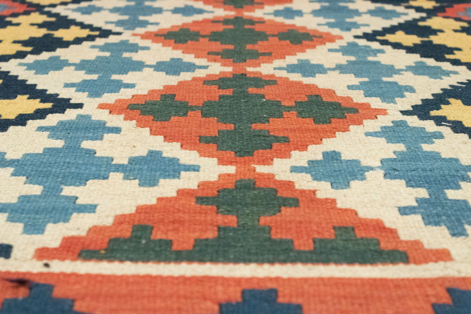 Kelim-tæppe - orientalsk - 174 x 117 cm - blå