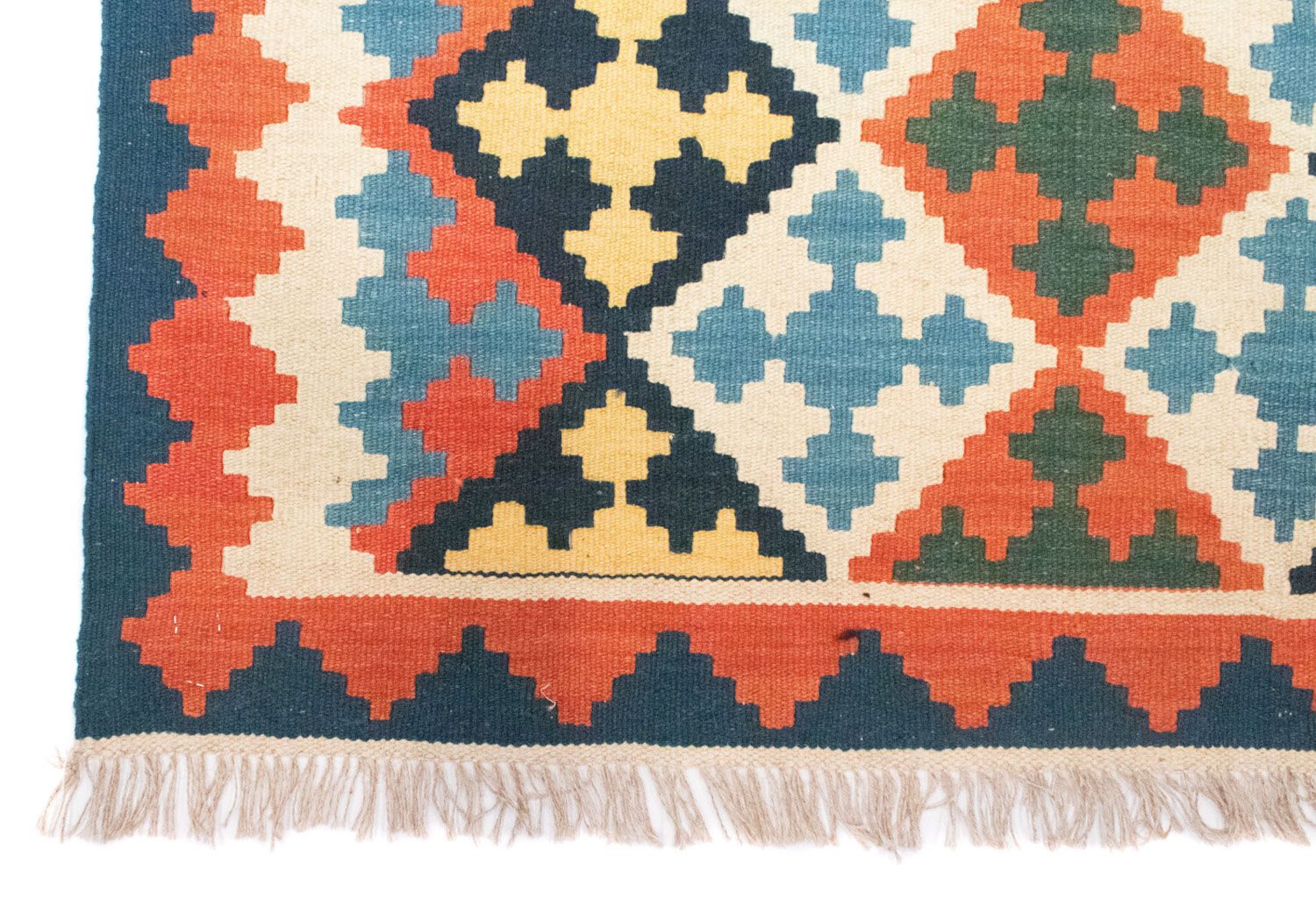 Kelim-tæppe - orientalsk - 174 x 117 cm - blå