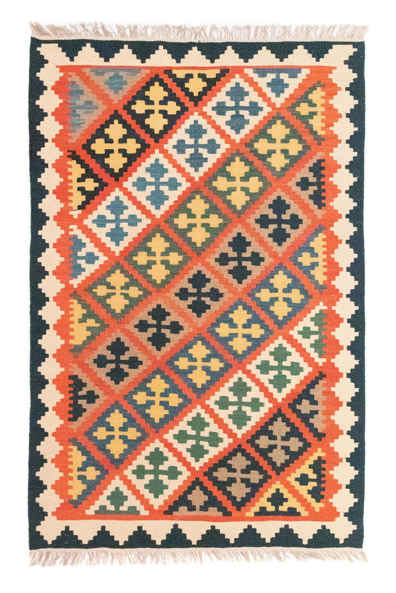 Kelim-tæppe - orientalsk - 186 x 119 cm - orange