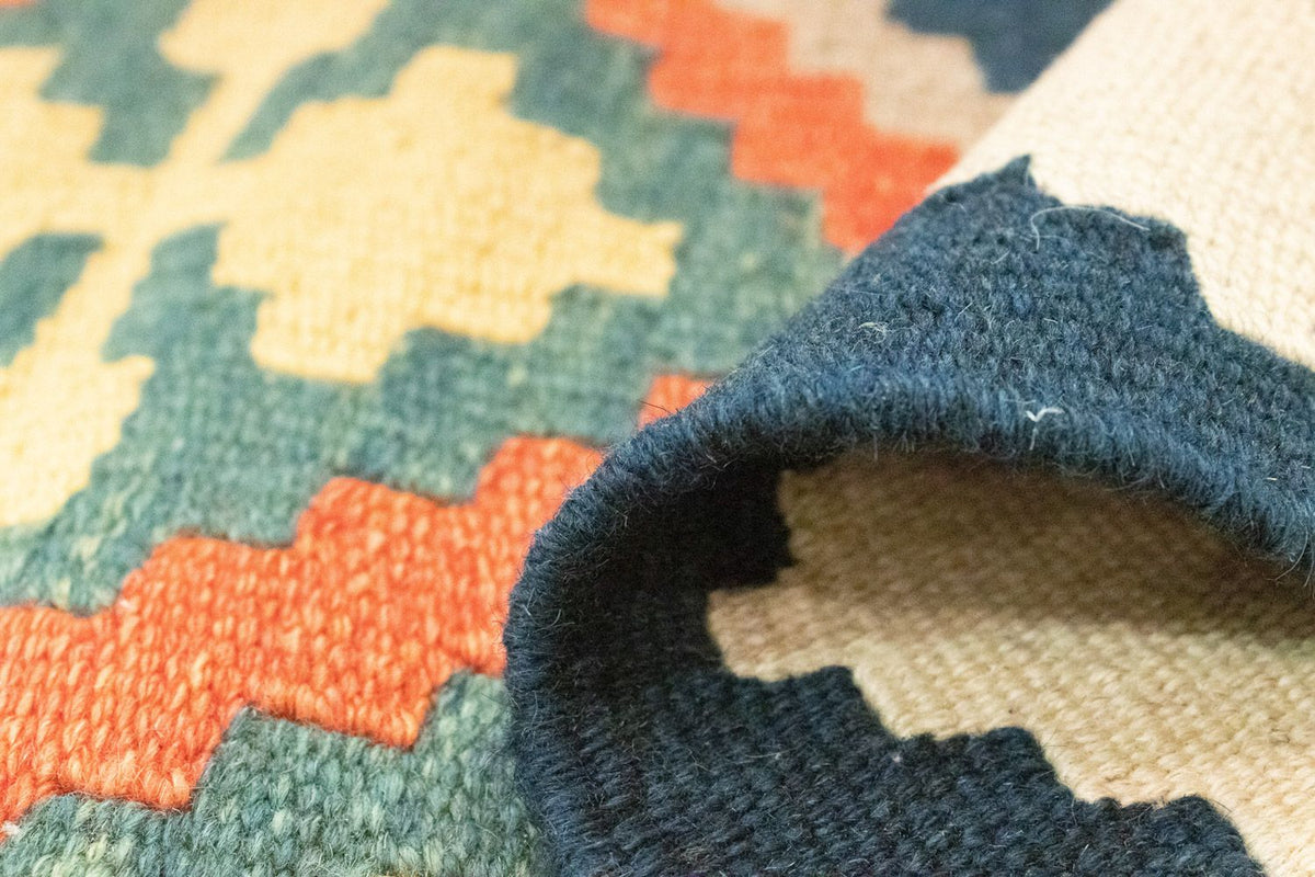 Kelim-tæppe - orientalsk - 186 x 119 cm - orange